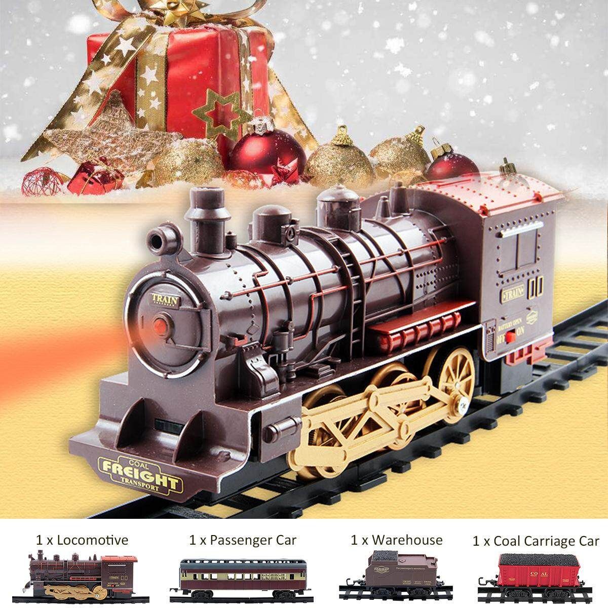 Classic Electric Train Passenger Carriage Kids Railway Track Toy Christmas Gift