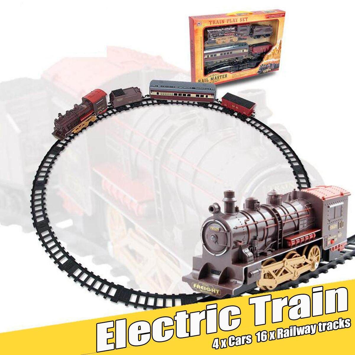 Classic Electric Train Passenger Carriage Kids Railway Track Toy Christmas Gift