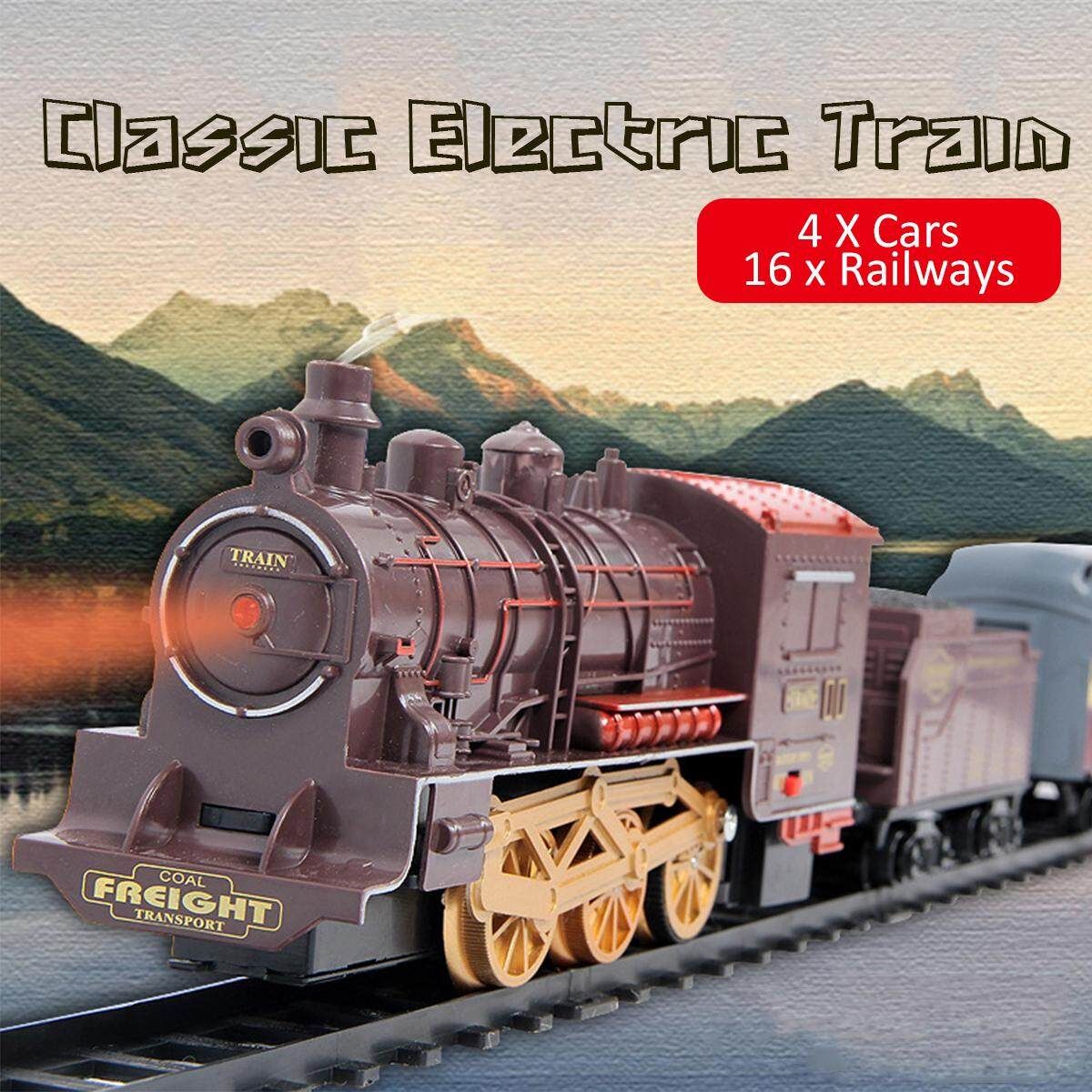 Classic Electric Train Passenger Carriage Kids Railway Track Toy Christmas Gift
