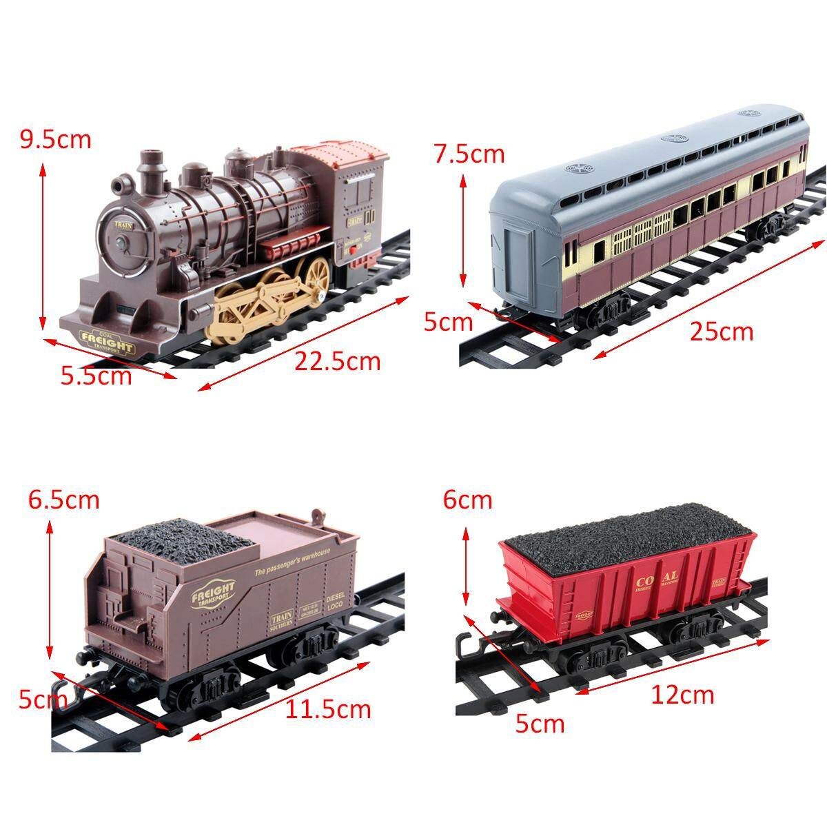Classic Electric Train Passenger Carriage Kids Railway Track Toy Christmas Gift