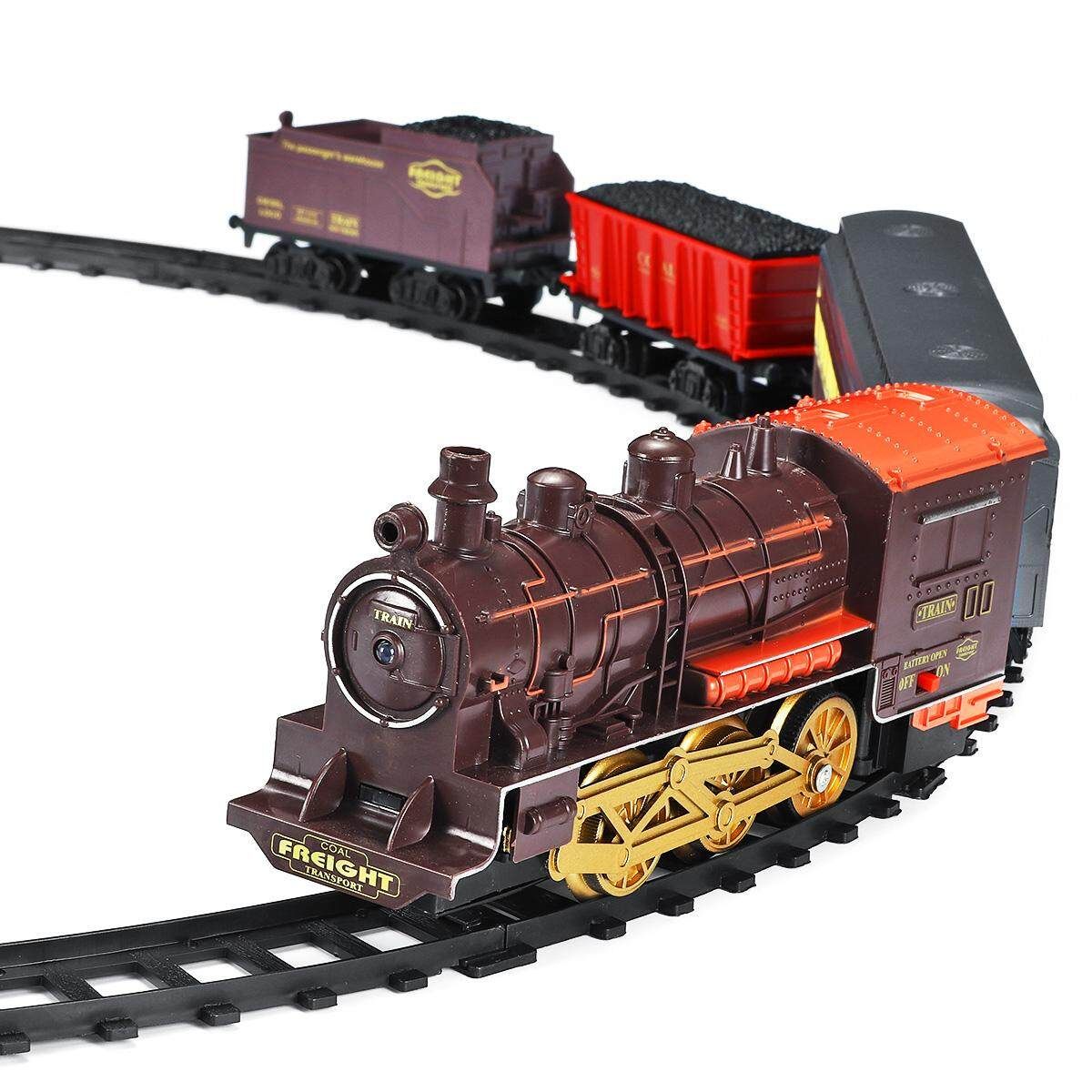 Classic Electric Train Passenger Carriage Kids Railway Track Toy Christmas Gift