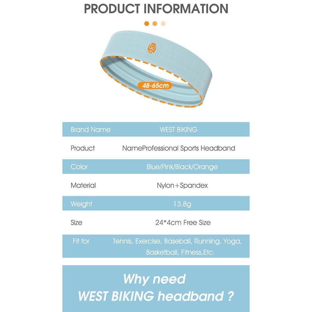 WEST BIKING Sport Headbands Bike Cycling Sweatband Fitness Jogging Yoga Headscarf Head Sweat Hair Band Bandage Men Women,Pink