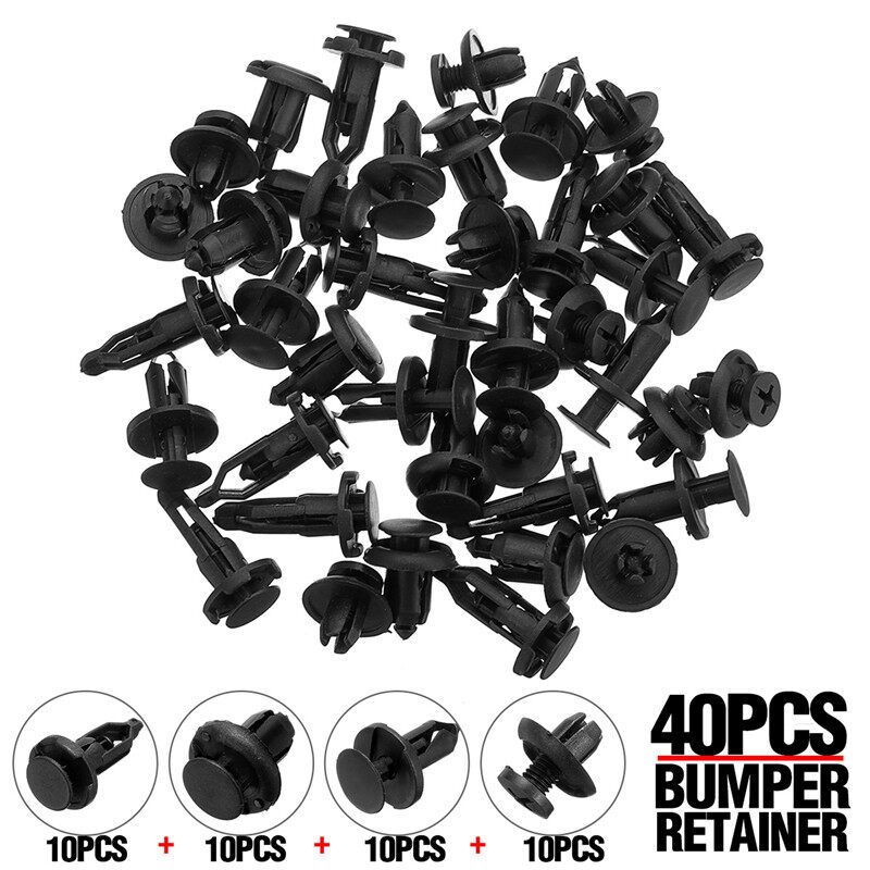 (Universal-4X10kind) 40pcs/bag Plastic Car Door Trim Clip Rivet Screw Bumper Panel Push Fastener Cover Liner Fixed Mud Flap Push Clip Pin For Truck Car Motorcycle Bus Train