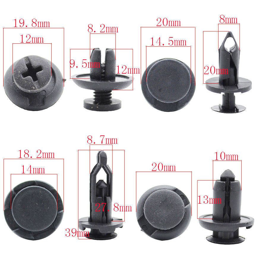 (Universal-4X10kind) 40pcs/bag Plastic Car Door Trim Clip Rivet Screw Bumper Panel Push Fastener Cover Liner Fixed Mud Flap Push Clip Pin For Truck Car Motorcycle Bus Train