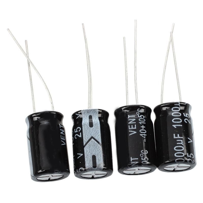 20 Pcs 1000uF 25V 105C Electrolytic Capacitors Black 10x17mm