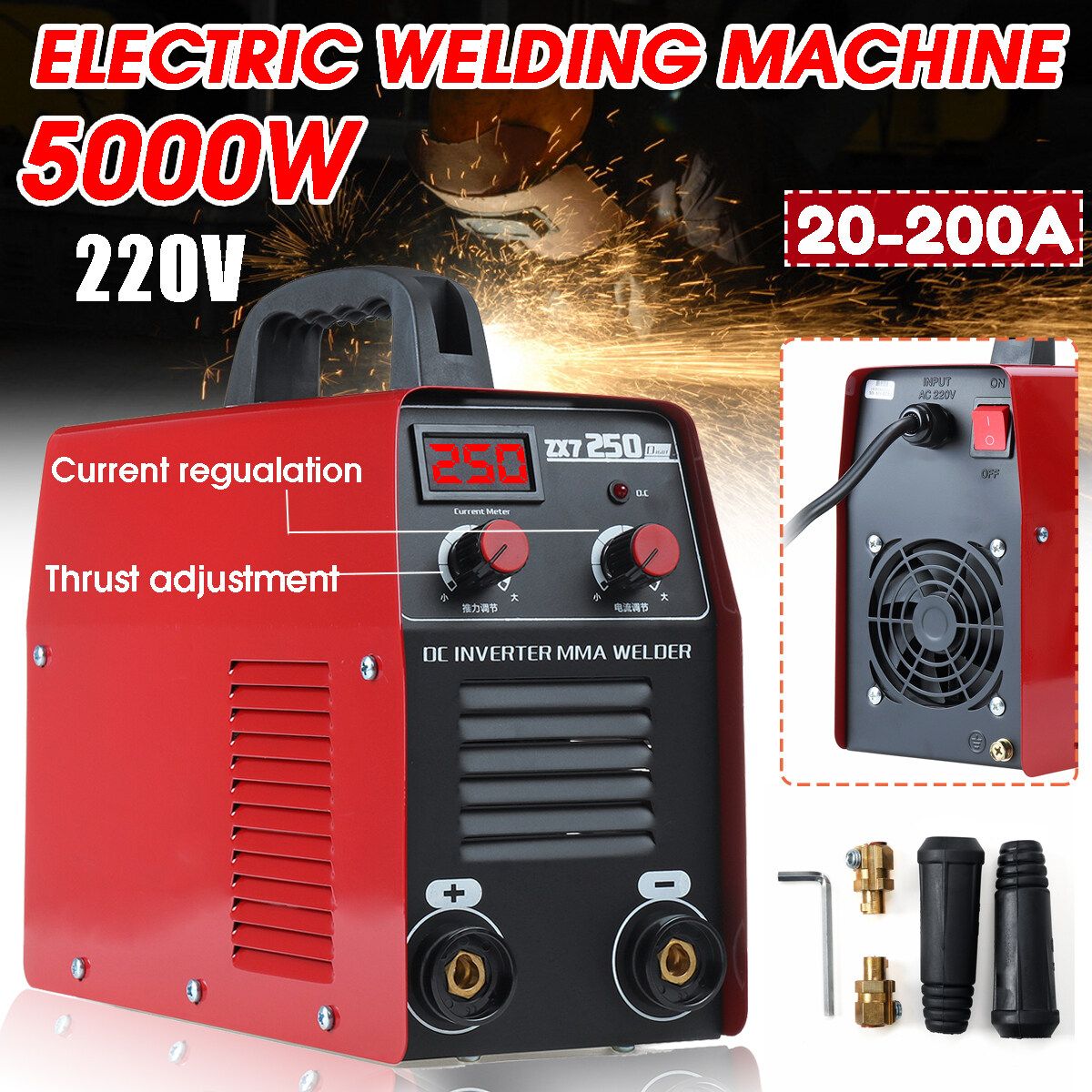 ZX7-250 5000W Electric Inverter Welding Machine Full Copper Core Household Tool