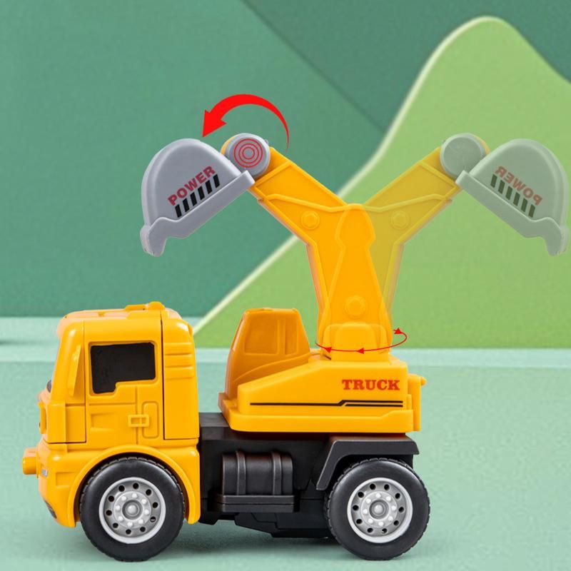 Children's Inertia Impact Transform  Toy Plastic Deformation Engineering Car Excavator Mixer Rescue Car Transforming