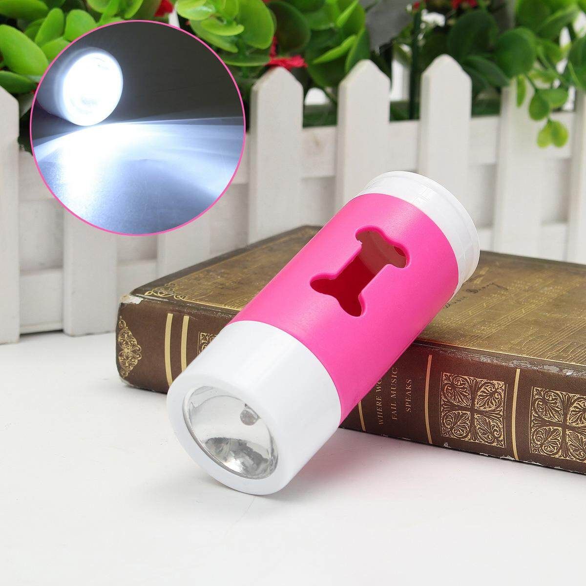 Plastic Flash Light Dispenser For Pet Dog Cat Poop Scoop Litter Bags Roll Refill