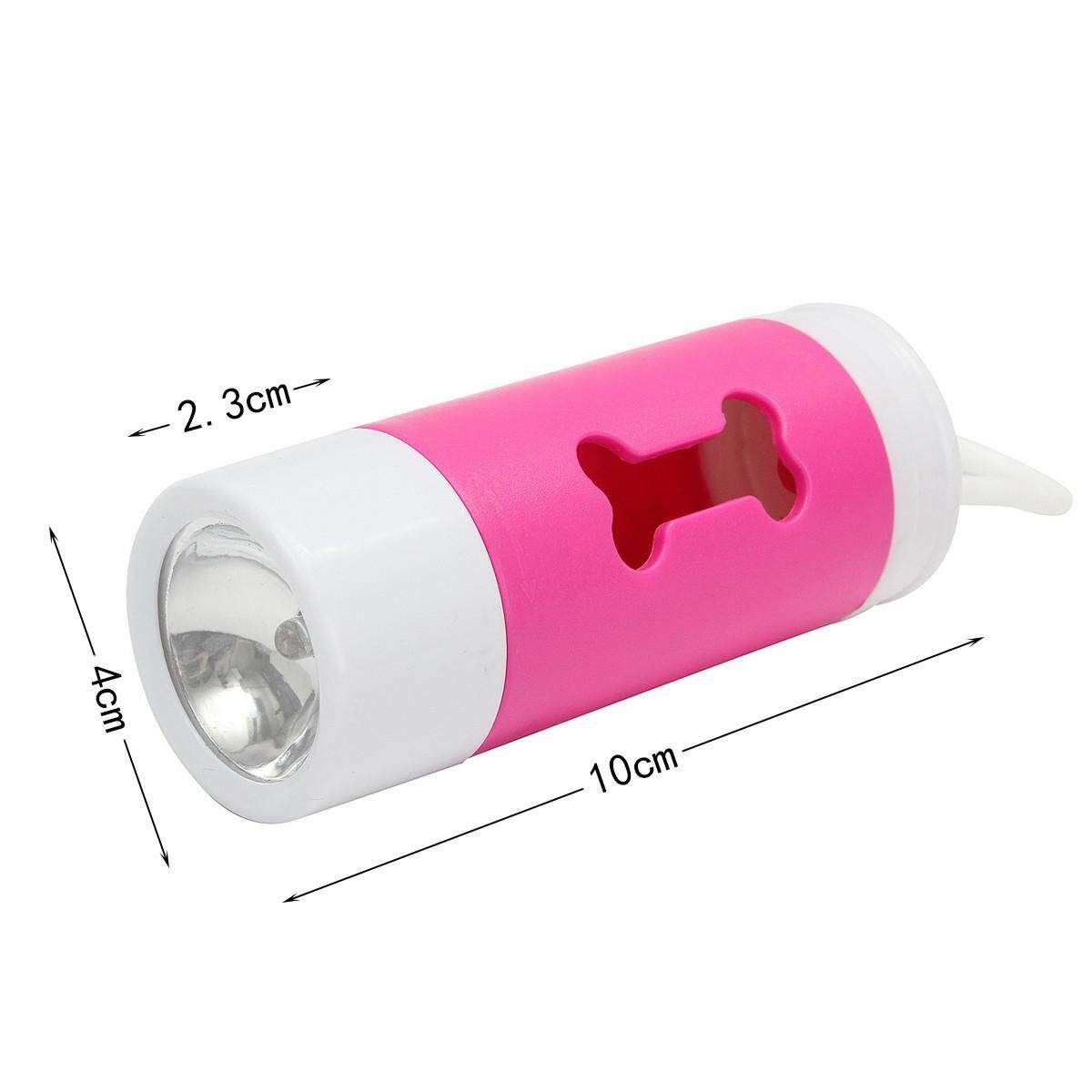 Plastic Flash Light Dispenser For Pet Dog Cat Poop Scoop Litter Bags Roll Refill