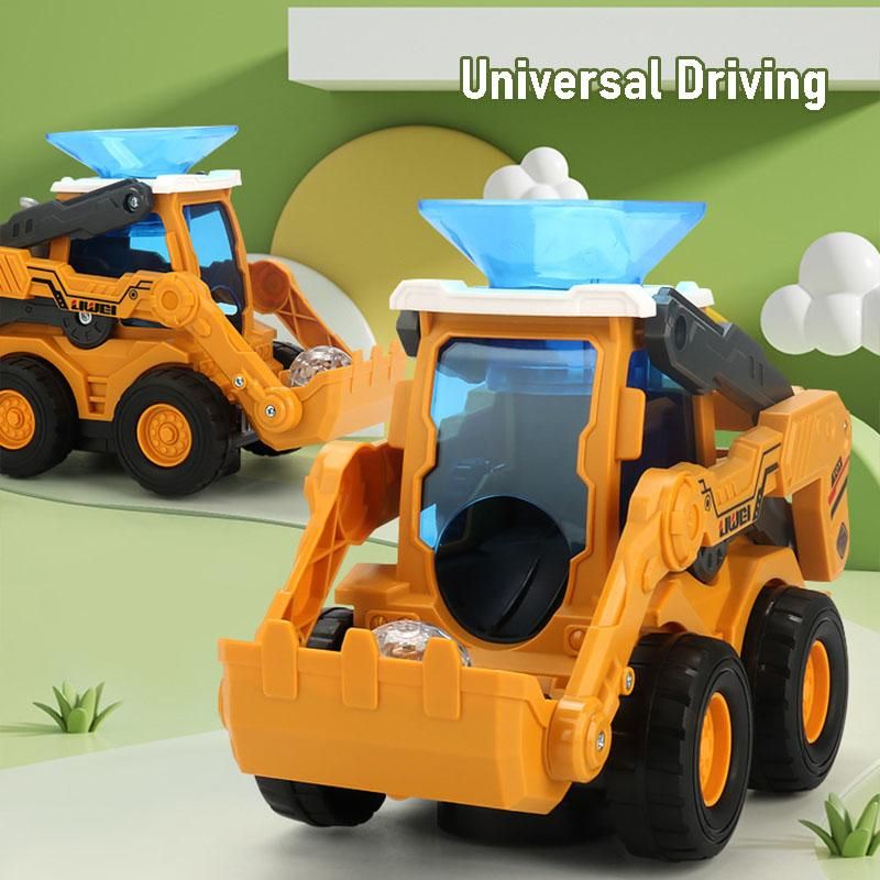 Auto-Basketball Engineering Car 360° Rotating Electric Pitch Ball Construction Vehicle Excavator Model Toy Lights Music Kid Gift