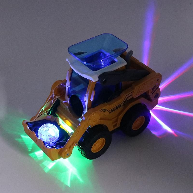 Auto-Basketball Engineering Car 360° Rotating Electric Pitch Ball Construction Vehicle Excavator Model Toy Lights Music Kid Gift