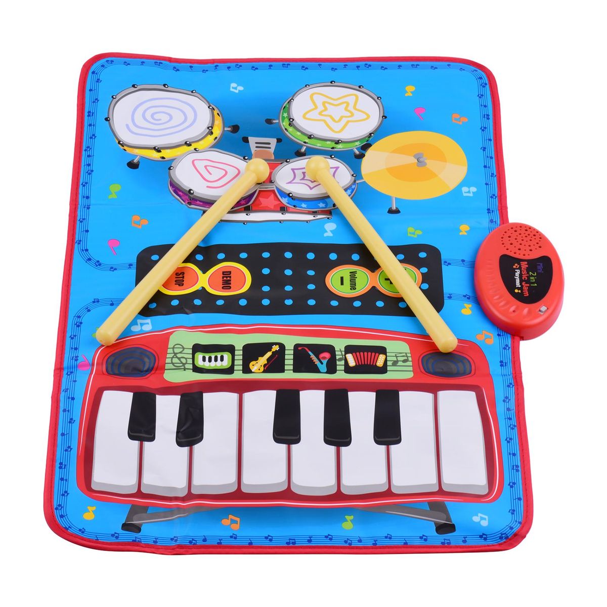 70 * 45cm Electronic Musical Mat Piano and Drum Kit 2-In-1 Music Play Mat Musical Educational Toys for Kids Children