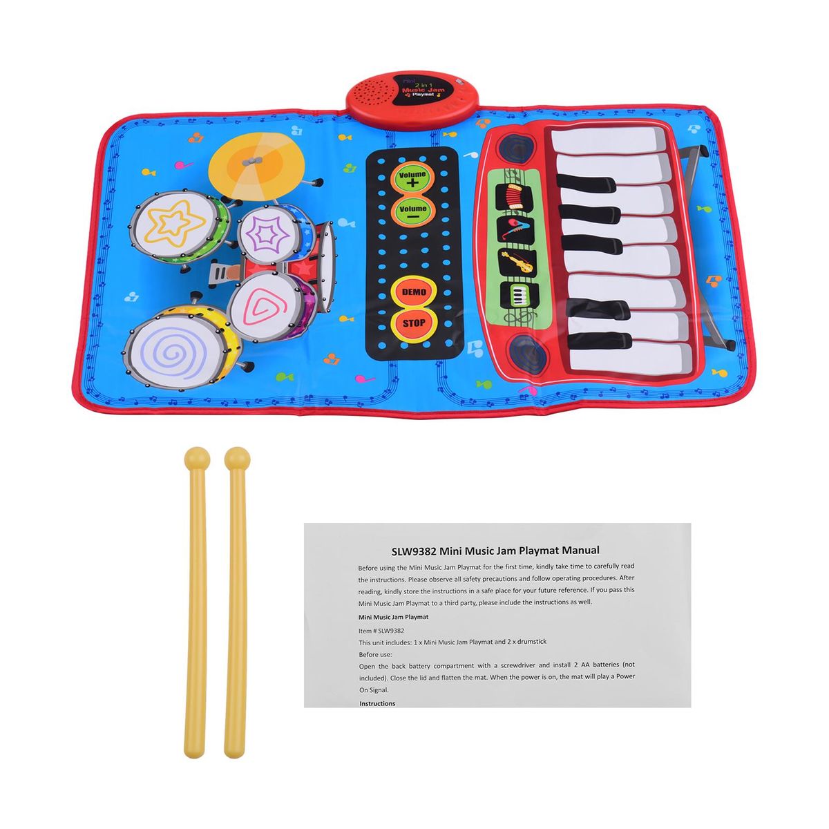 70 * 45cm Electronic Musical Mat Piano and Drum Kit 2-In-1 Music Play Mat Musical Educational Toys for Kids Children