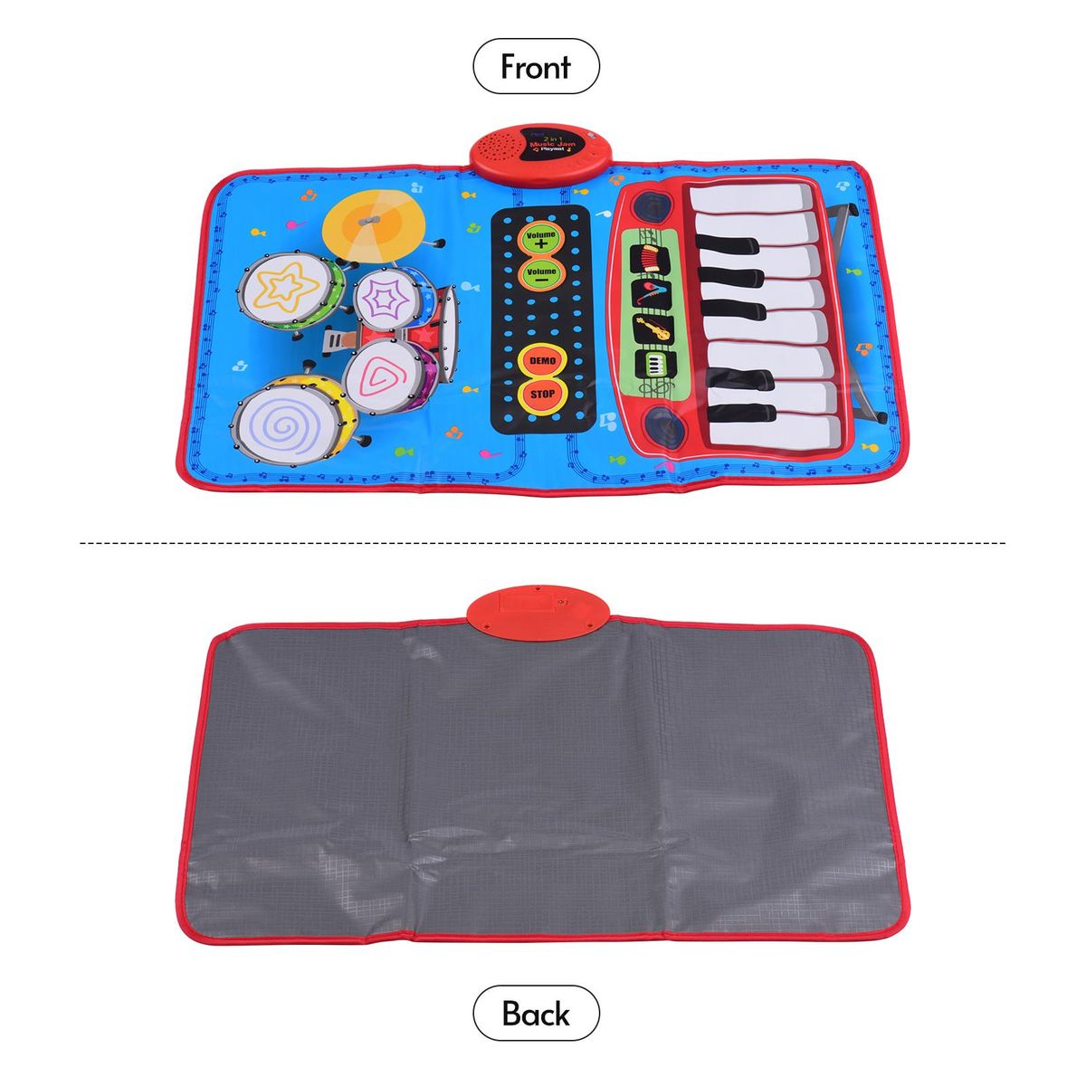 70 * 45cm Electronic Musical Mat Piano and Drum Kit 2-In-1 Music Play Mat Musical Educational Toys for Kids Children