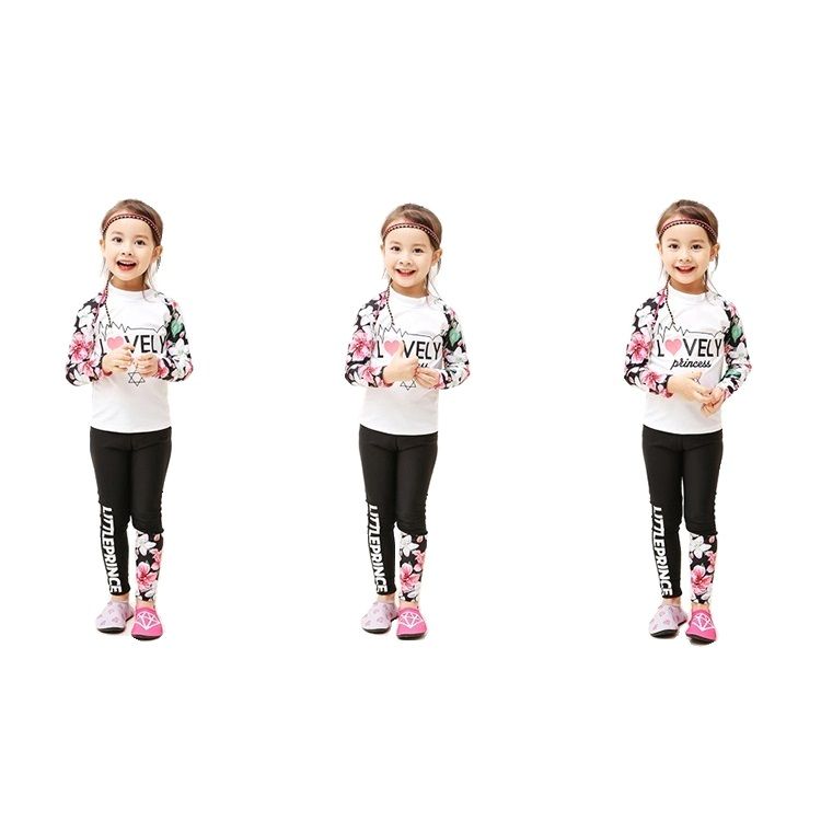 Long Sleeve Kids Swimming Suit UV Resistant Swimwear, White