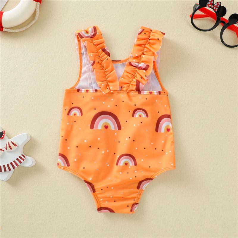 Kid Girl Beach Wear Newborn Baby Girls Rainbow Swimsuit