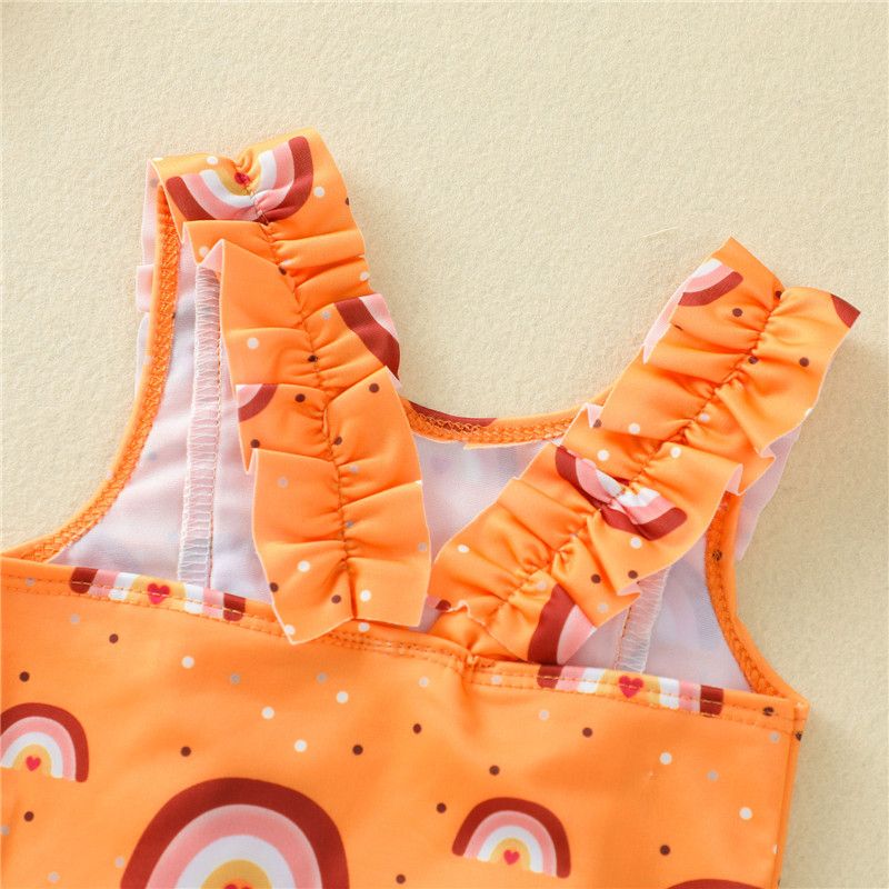 Kid Girl Beach Wear Newborn Baby Girls Rainbow Swimsuit