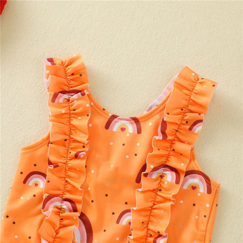 Kid Girl Beach Wear Newborn Baby Girls Rainbow Swimsuit
