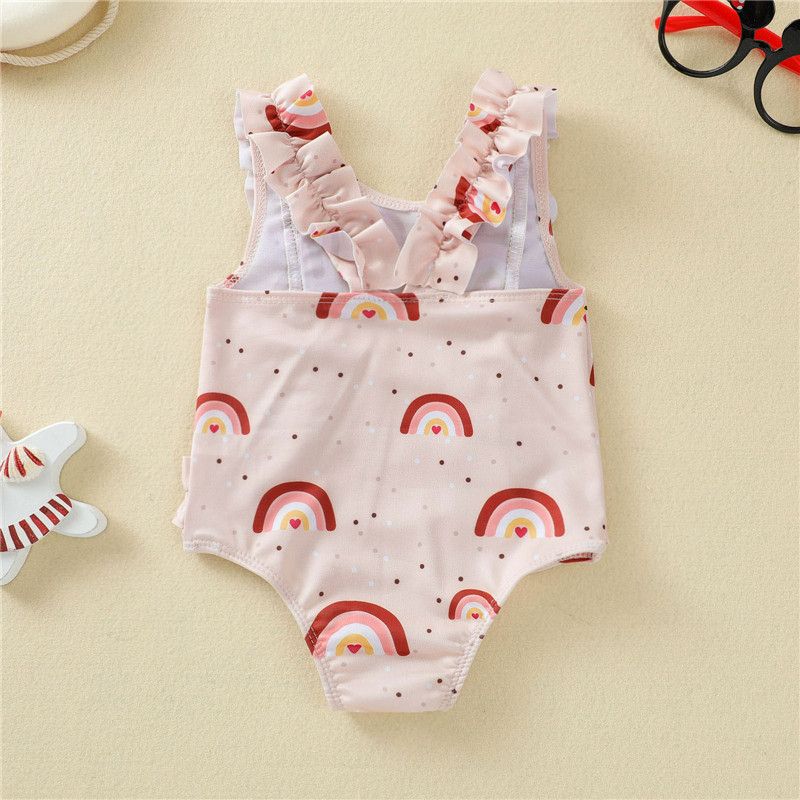 Kid Girl Beach Wear Newborn Baby Girls Rainbow Swimsuit