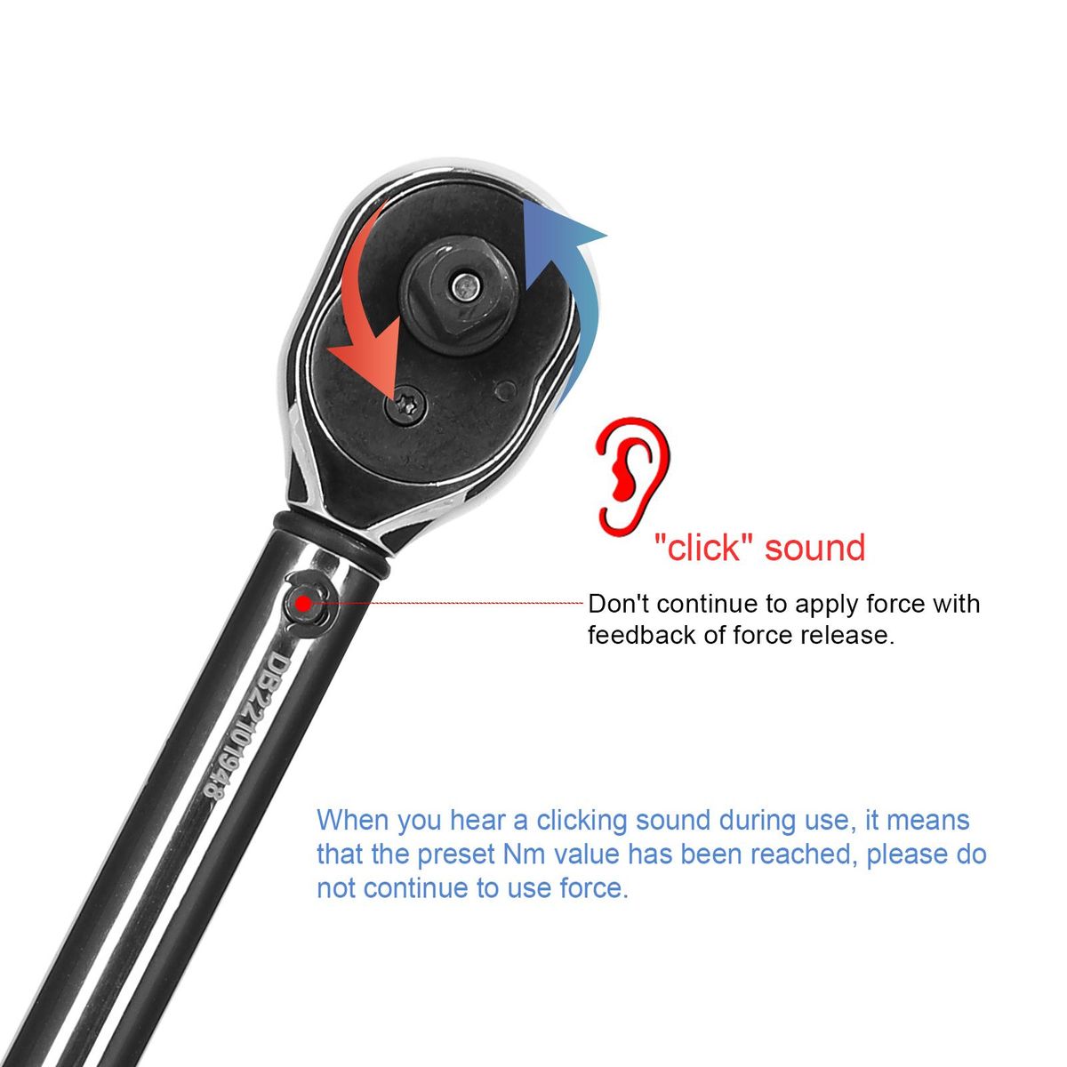 1/2 Inch Drive 20~210Nm Preset Adjustable Auto Repairs Torque Wrench Chrome Vanadium Steel High Precisions Torque Wrench for Home Bicycle Auto Repairs with Storage Box