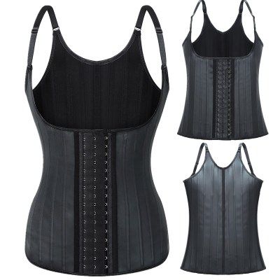 LATEX 25 STEEL BONES VEST WAIST TRAINER ( Black Color)