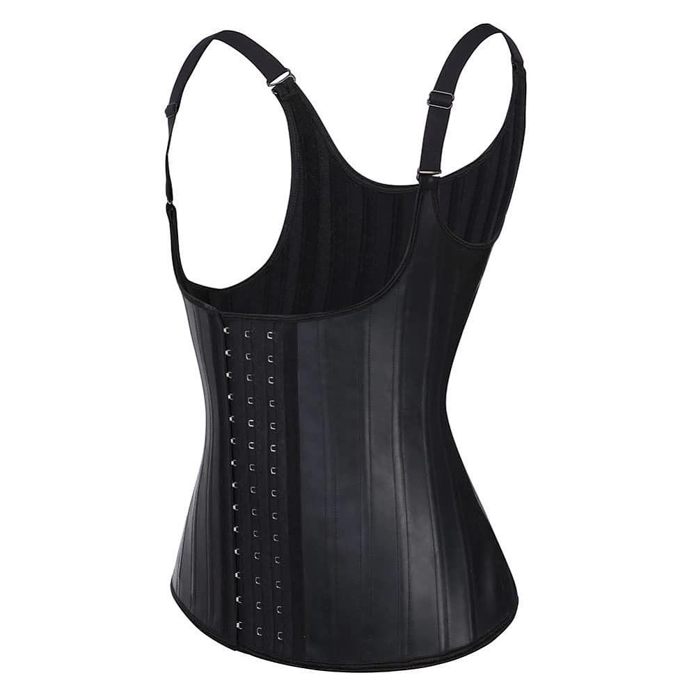 LATEX 25 STEEL BONES VEST WAIST TRAINER ( Black Color)