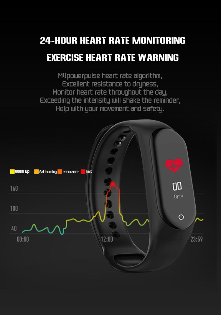 Ready Stock❤IP67 Waterproof Smart Bracelet Heart Rate Blood Pressure Sport Mode Fitness Tracker