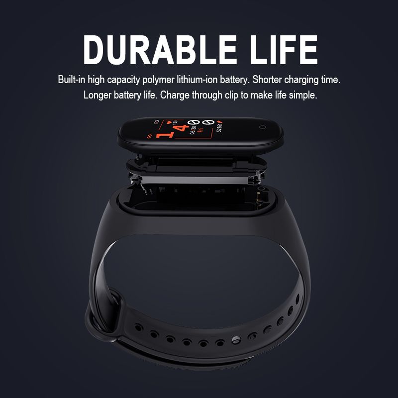 Ready Stock❤IP67 Waterproof Smart Bracelet Heart Rate Blood Pressure Sport Mode Fitness Tracker