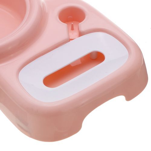 500ML 2in1Cats Dogs Automatic Pet Drinking Double Bowl  Pink