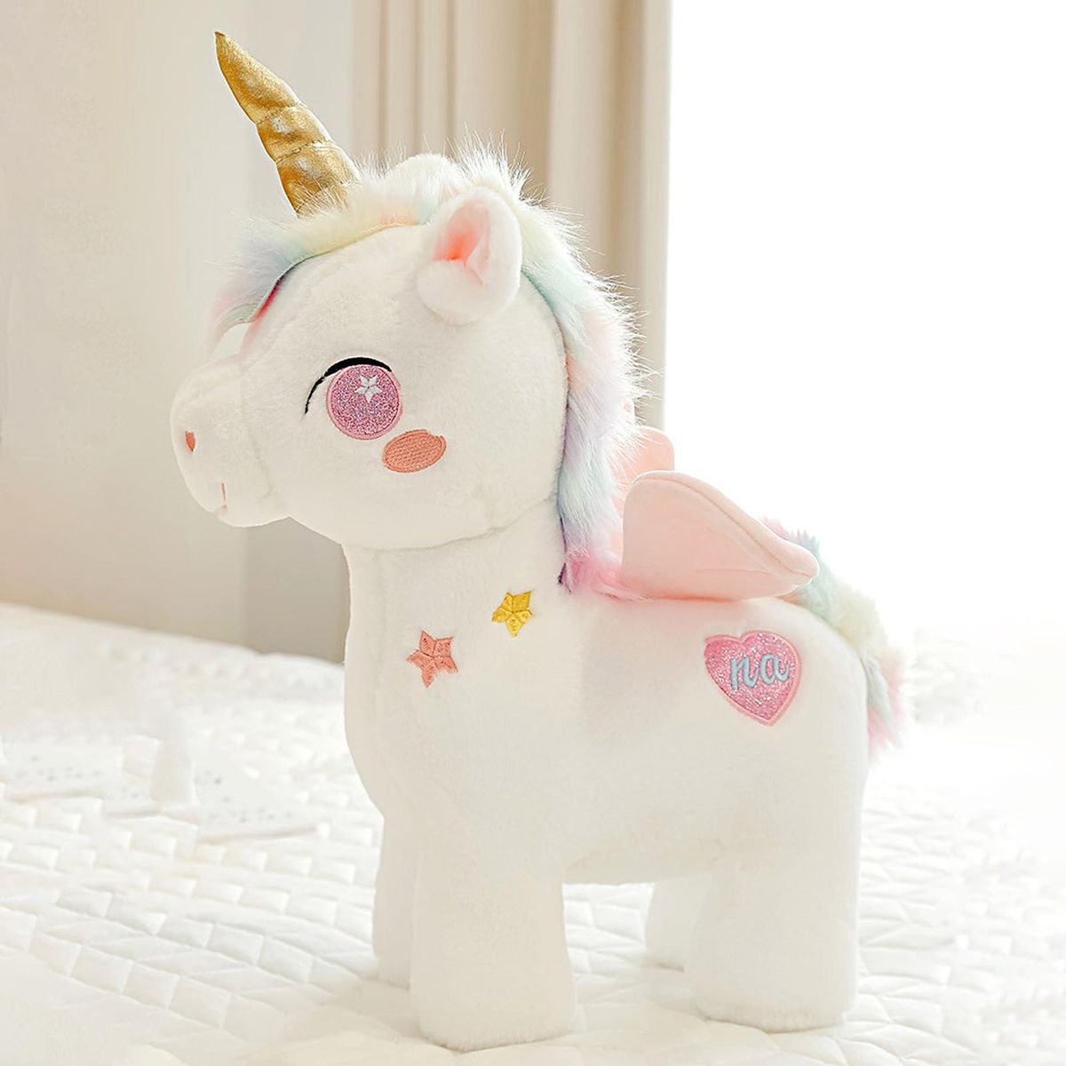 Plush Doll Pillow Stuffed Animal Pegasus Plushie Doll Pink
