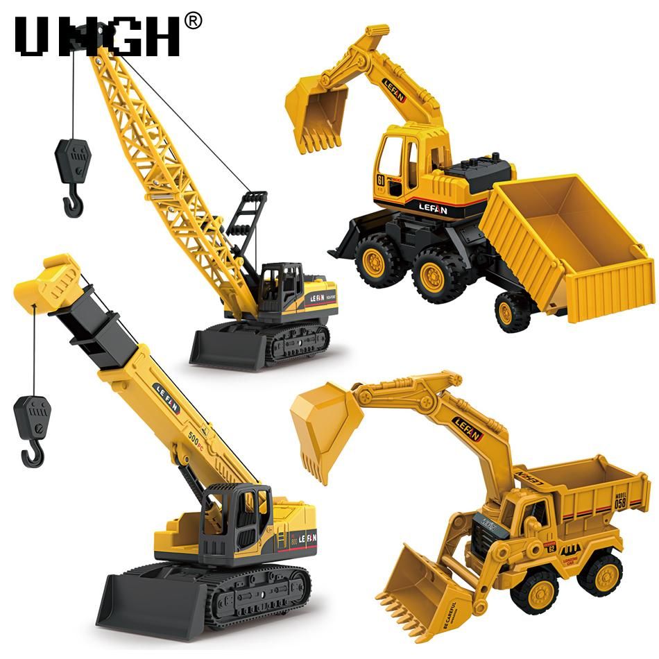 Diecast Engineering Excavator Mixer Tanker Dirt TruModels Inertial Big Car for Children Kid BOY Game Educational Toys