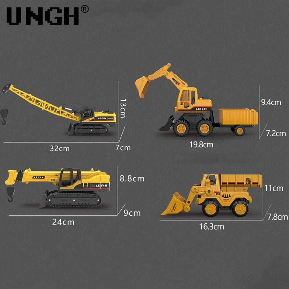 Diecast Engineering Excavator Mixer Tanker Dirt TruModels Inertial Big Car for Children Kid BOY Game Educational Toys