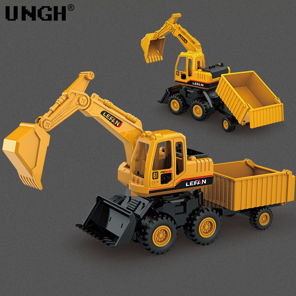 Diecast Engineering Excavator Mixer Tanker Dirt TruModels Inertial Big Car for Children Kid BOY Game Educational Toys