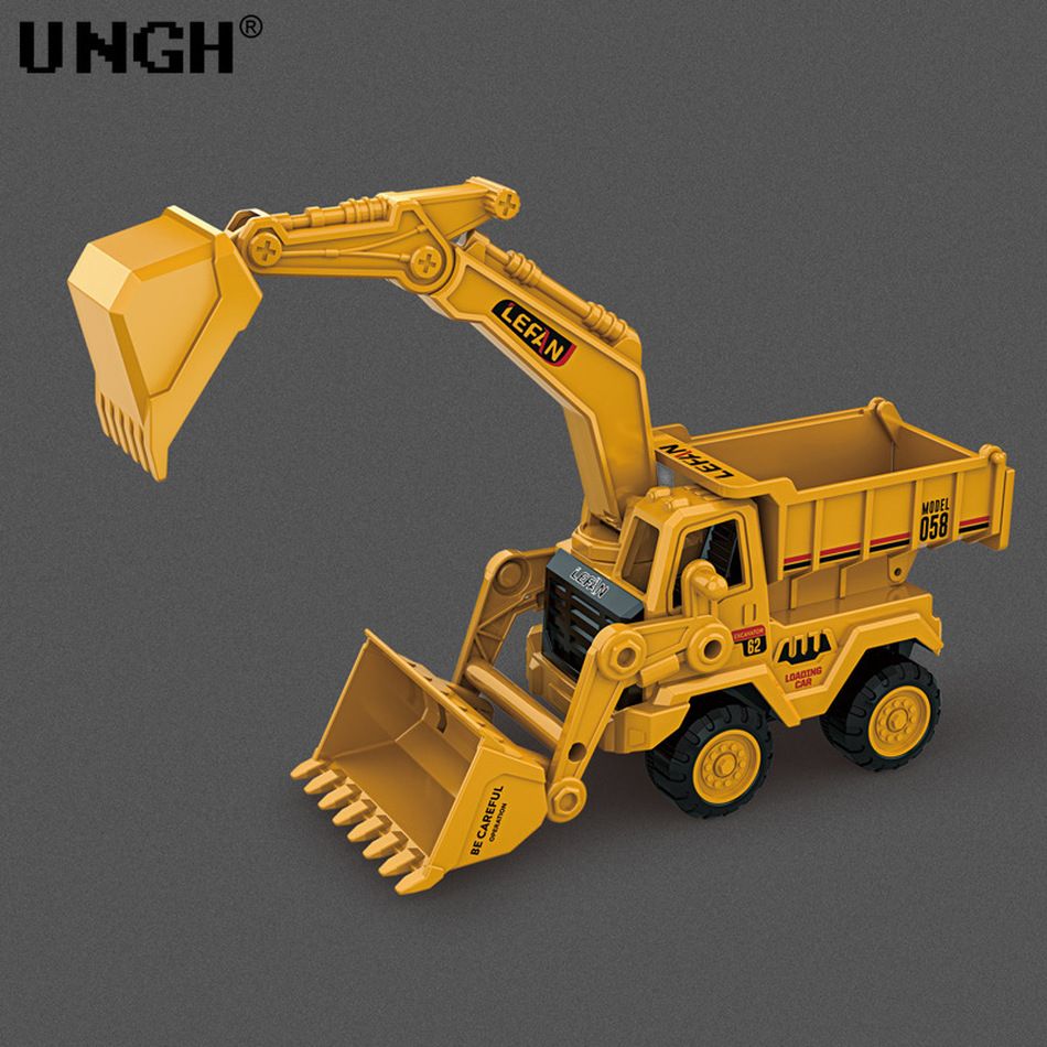 Diecast Engineering Excavator Mixer Tanker Dirt TruModels Inertial Big Car for Children Kid BOY Game Educational Toys