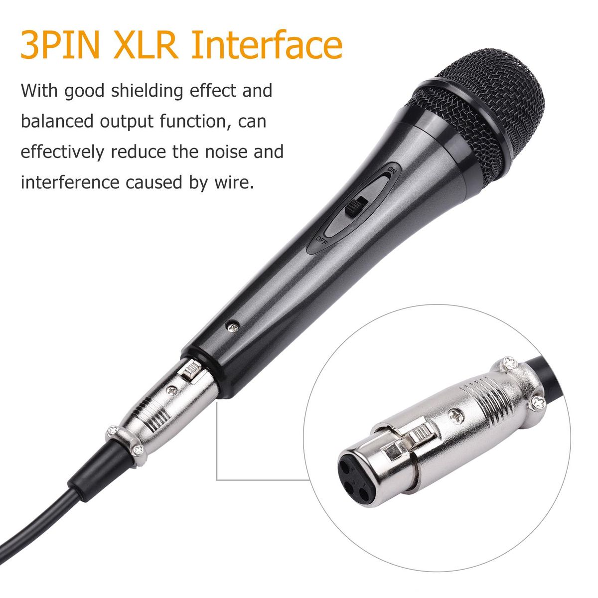 Handheld Wired Dynamic Microphone Accurate Cardioid Pickup Detachable Multifuctional for Vocal Acoustic Instruments Studio Recording Podcasting Live Streaming Hosting Speech Karaoke with 5 Meters XLR Cable Storage Case Black