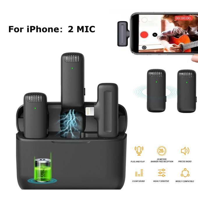 IPhone Wireless Lavalier Microphone With Cup Charging Case