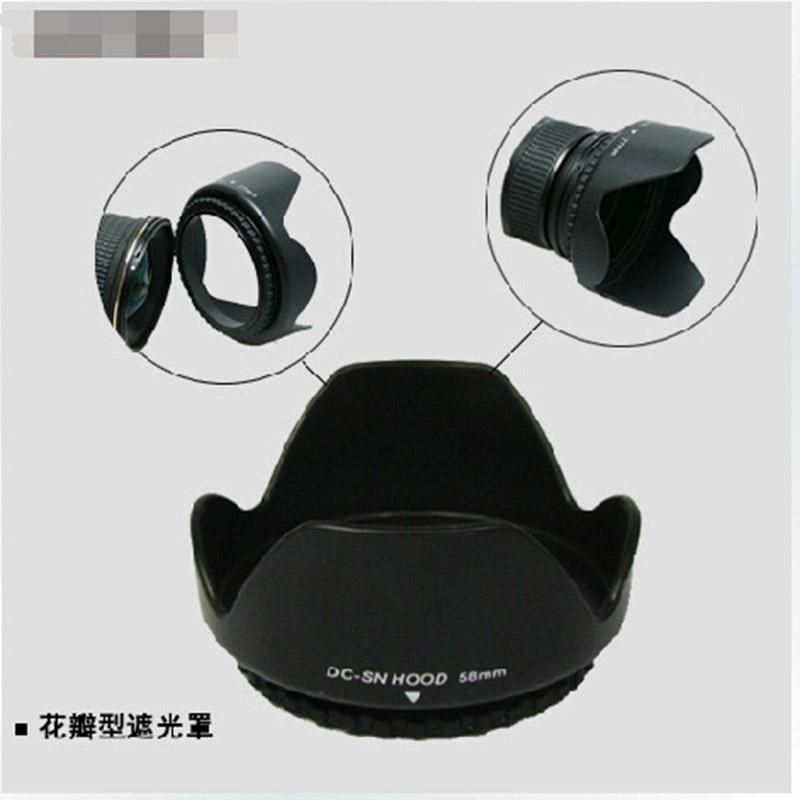 Hot Universal Digital Camera black Flower shape Lens Hood for Canon Nikon d5100 3100 18-55 Screw ral 52 mm
