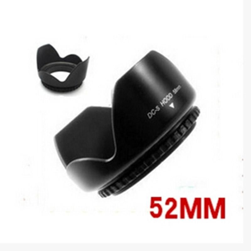 Hot Universal Digital Camera black Flower shape Lens Hood for Canon Nikon d5100 3100 18-55 Screw ral 52 mm