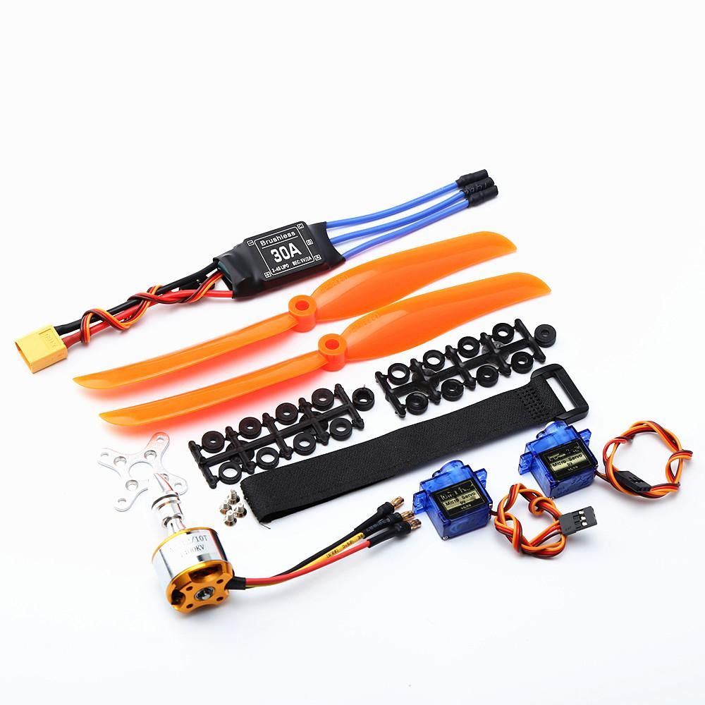 A2212 1400KV Brushless Motor 30A ESC XT60 Plug SG90 9G Mini Servo 8060 Propeller for RC Fixed Wing Plane Helicopter
