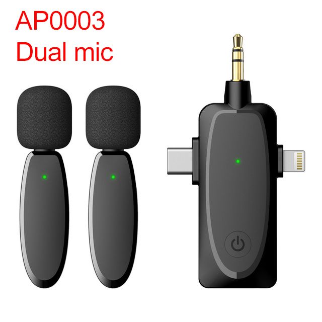 3in1 Lavalier Wireless Microphone Plug And Play 120m Wireless Smart Noise Cancelling 20H Endurance High Quality Microphone