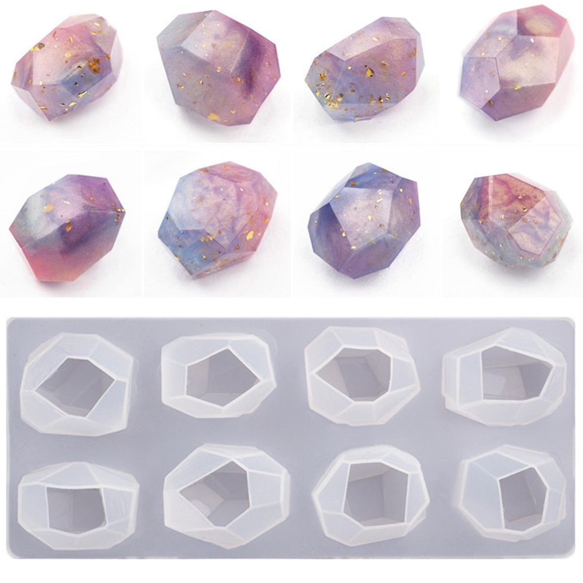 2Pcs Epoxy Resin Mold Jewelry Making Craft Clear Silicone Mold Clear