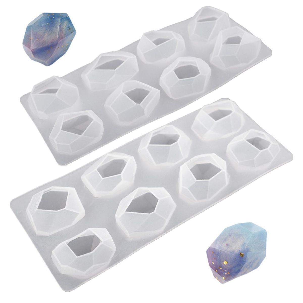 2Pcs Epoxy Resin Mold Jewelry Making Craft Clear Silicone Mold Clear
