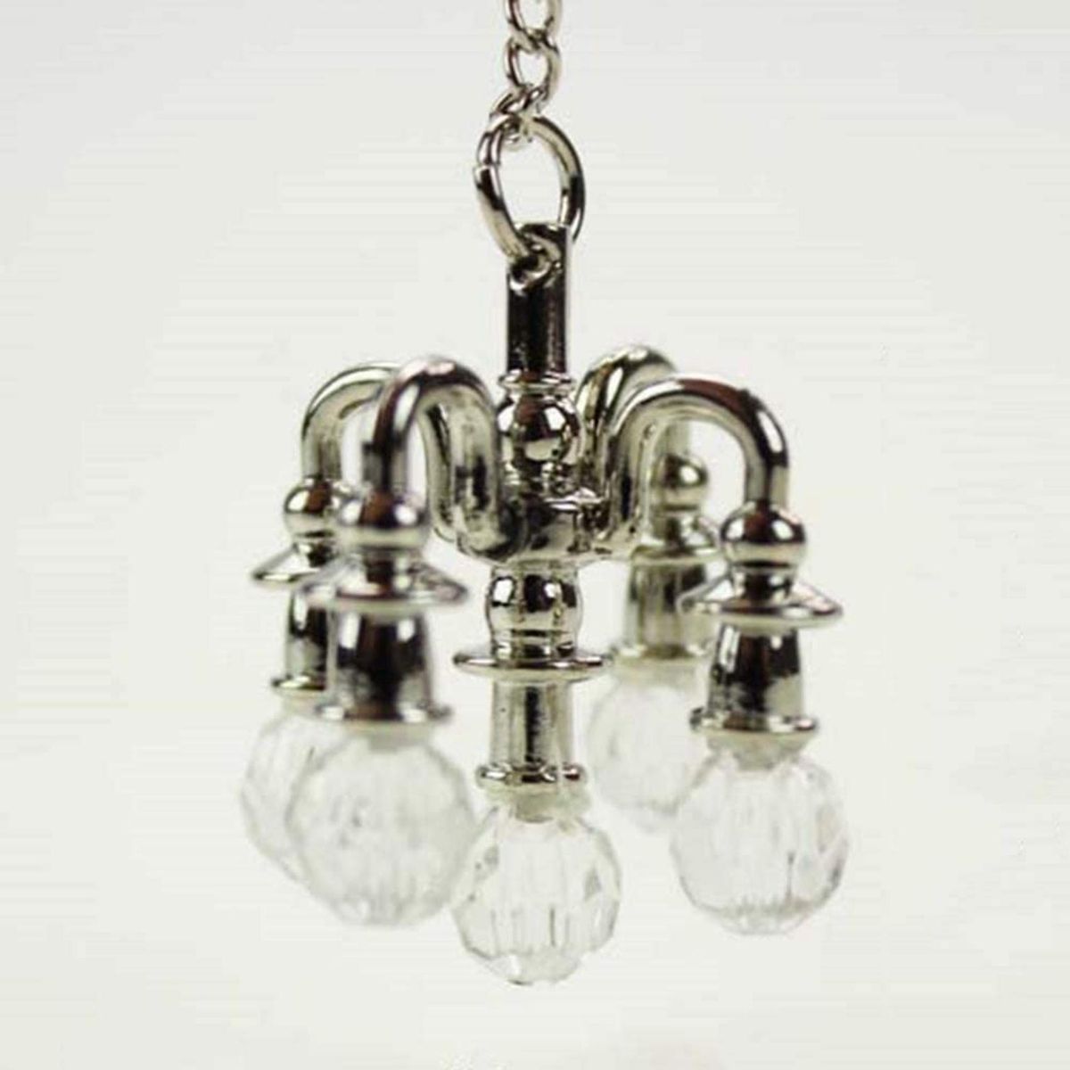 1 12 Dollhouse Miniature Mini Crystal Lamp for 1/12 Dollhouse Decor Simulation Chandelier Can Not Light Silver