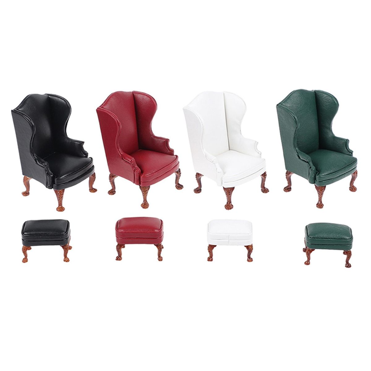 1 12 Dollhouse Mini Furniture Single Chair with Pedal for 1 12 Furniture Decoration Accessory Red