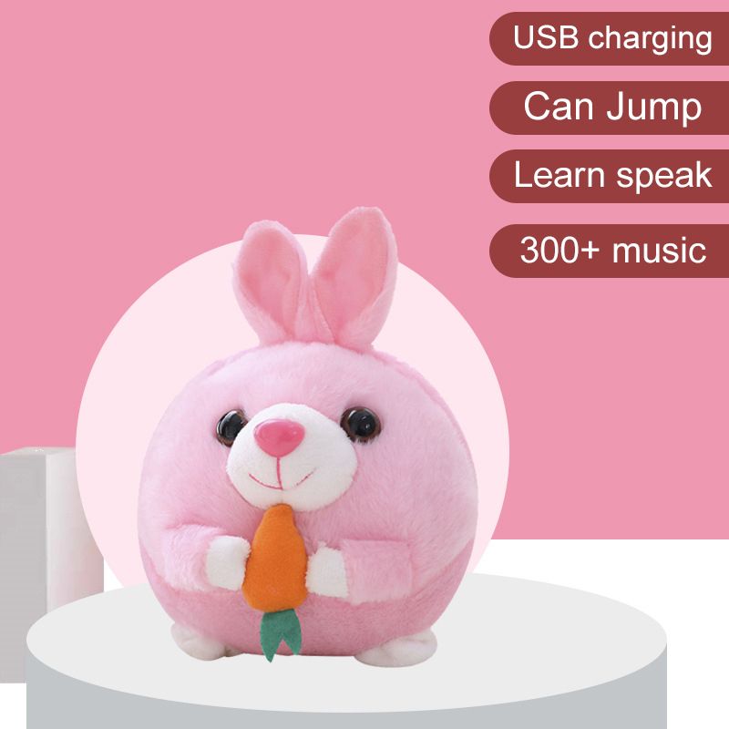 Electronic Pet Dog Toy Ball Pet Bouncing Jump Balls Talking Interactive Dog Plush Doll Toys  Gift For Pets USB Rechargeable-3