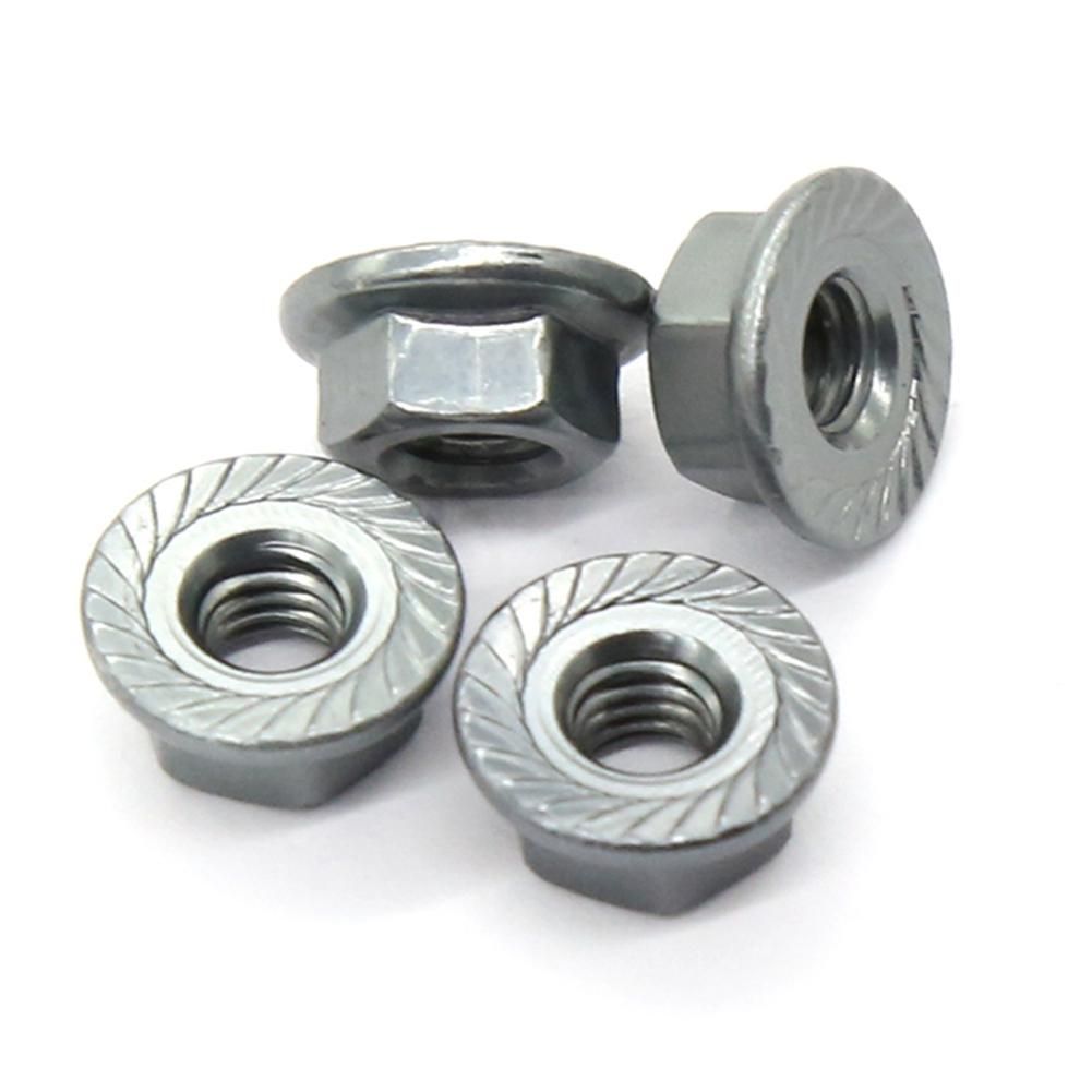 8Pcs CNC Metal Flange Lock Nut M4 1/10 1/8 1/14 RC Car Truck Crawler Drift TRX4 SCX10 SCANIA Universal Part,Silver