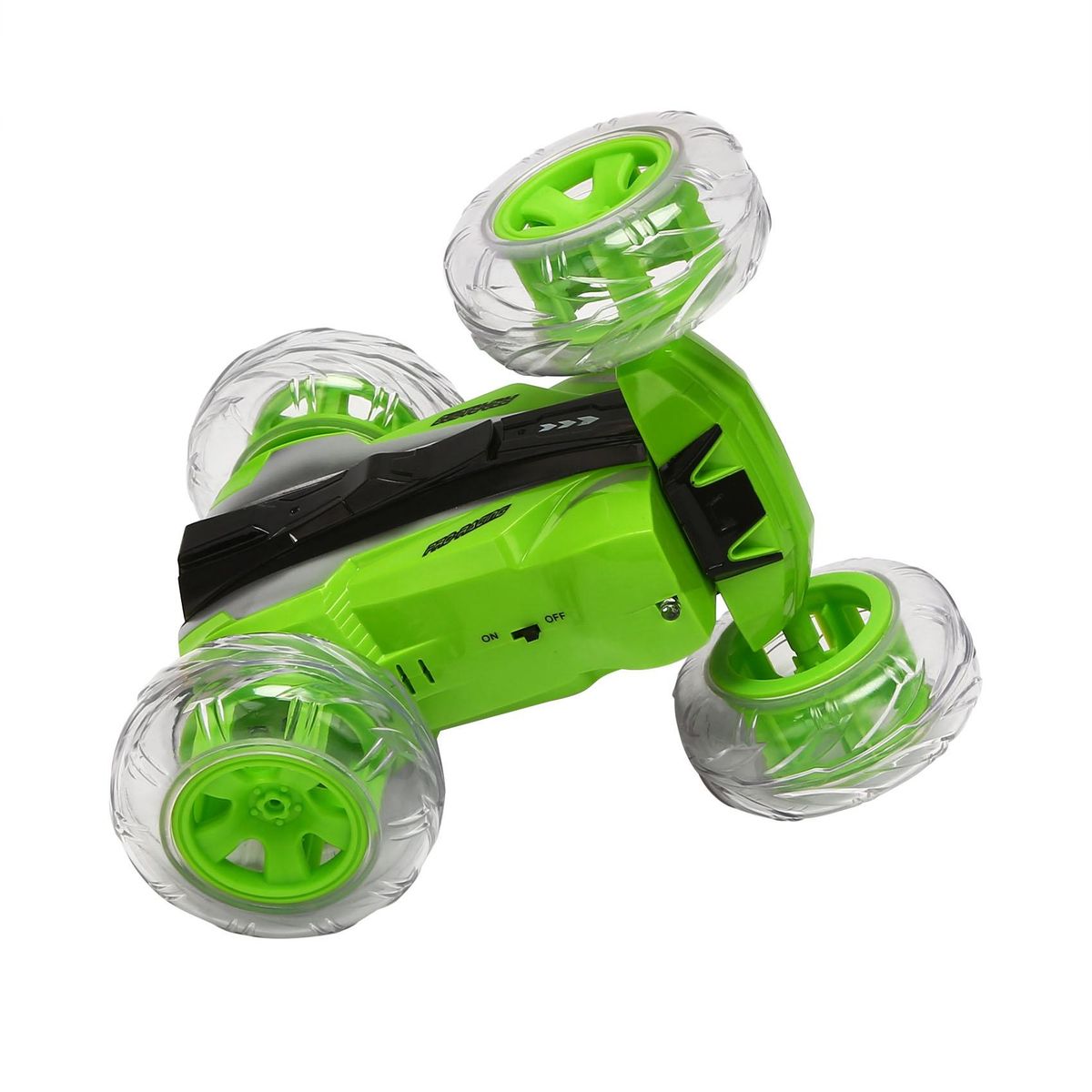 1/28 RC Stunt Car High Speed Tumbling Crawler Vehicle 360 Degree Flips Double Sided Rotating Tumbling Green