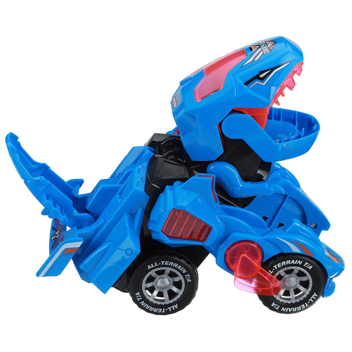 Dinosaur Toys Car With LED Light And Music Automatic Transform Dino Car For 2+ Year Old Kids Christmas Birthday Gifts Blue