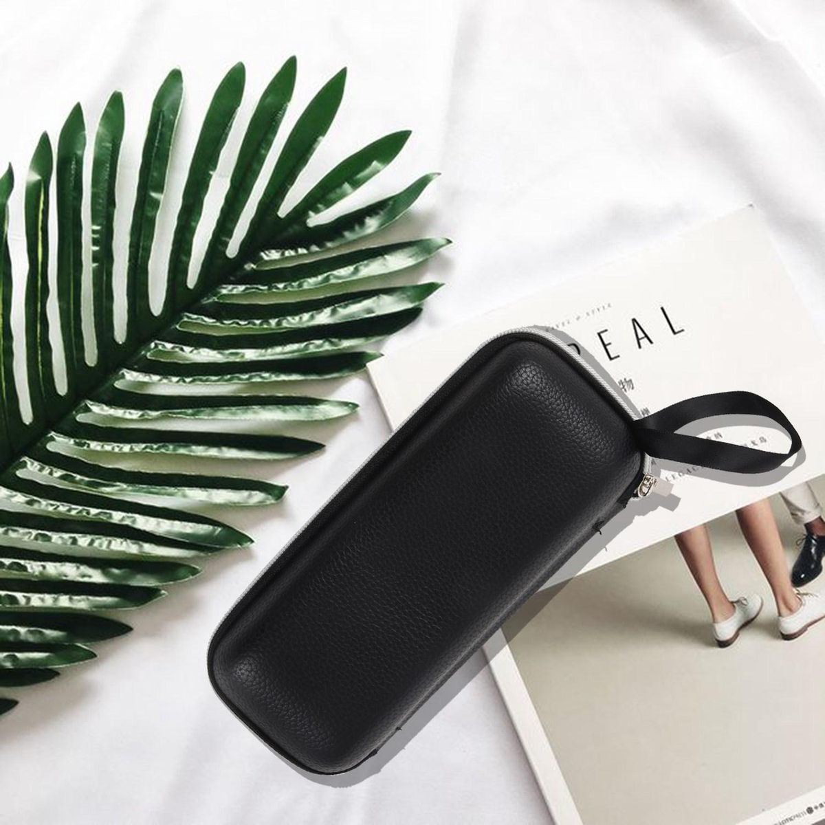 Artificial Leather Sunglasses Eyeglasses Zipper Case with