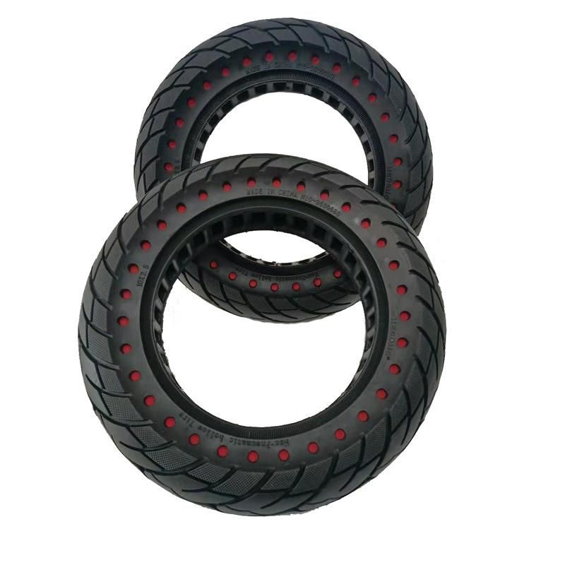 Scooter Tires Rubber Shock Absorber Non-Pneumatic Tyres for 10Inch Scooter Skateboard Tyre Solid Hole Tires